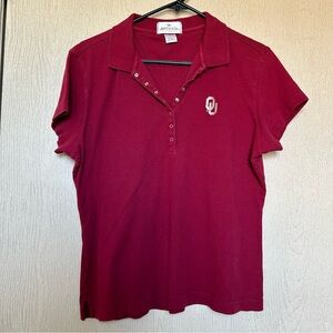 Oklahoma Sooners V Neck T Shirt OU - Antigua for Women - Size XL
